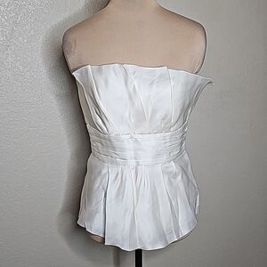 White House Black Market 6 Silk Organza Bustier Corset Strapless cocktail top
